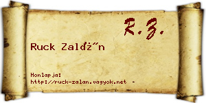 Ruck Zalán névjegykártya